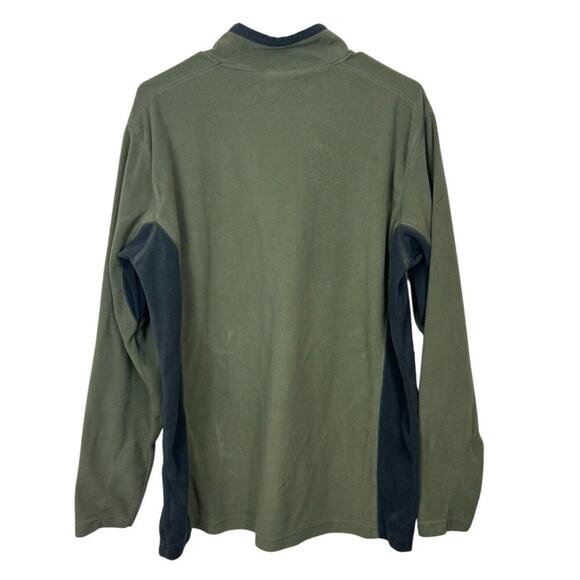 Columbia Green & Black Half-Zip Fleece Pullover Long Sleeve Mens L Activewear - Picture 2 of 6